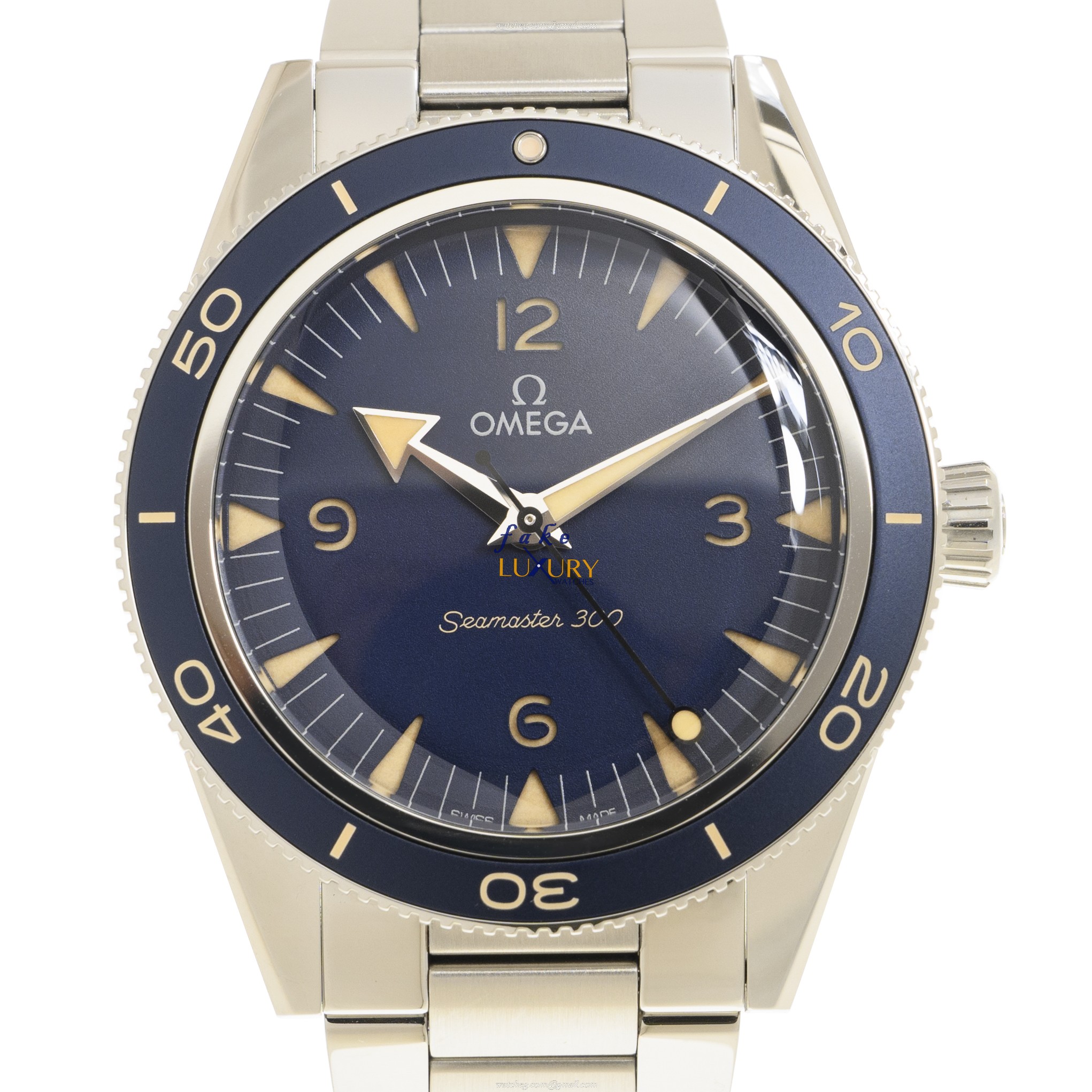 -234.30.41.21.03.001-Omega SEAMASTER Automatic Replica Watch - Stainless Steel - Blue Dial - Luxury Replica Watch