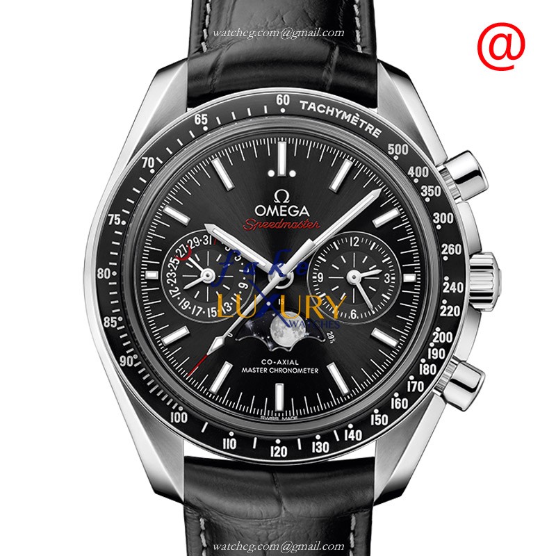 Omega 304.33.44.52.01.001 Replica Speedmaster Automatic Watch Black Dial Leather Strap - Luxury Replica Watch