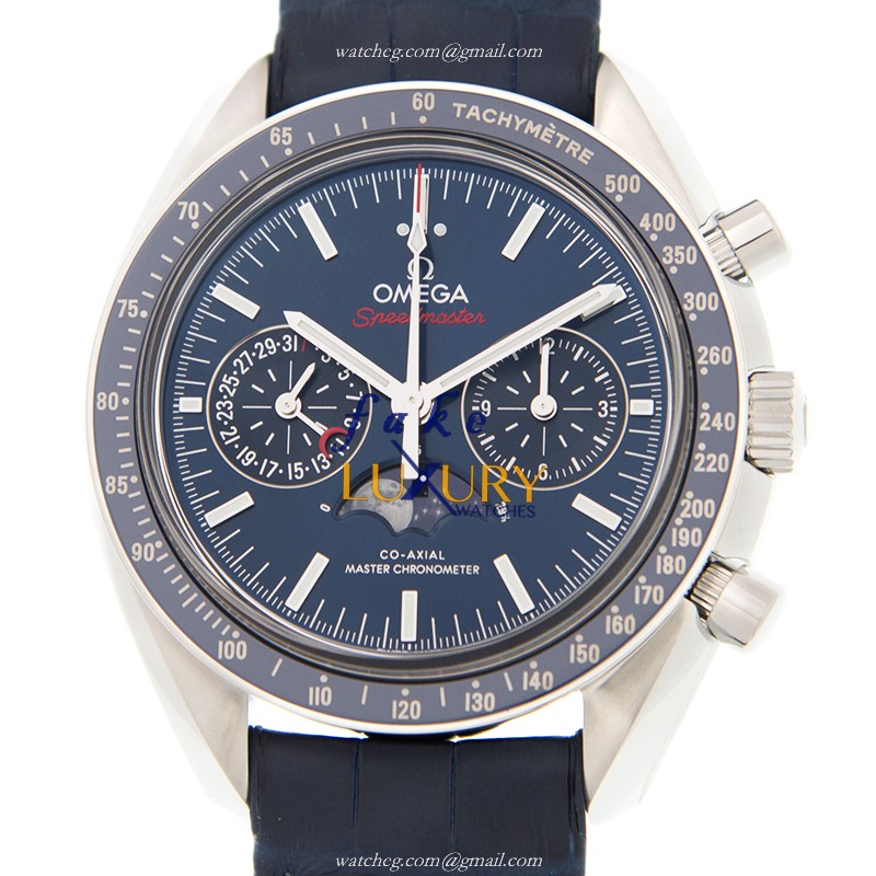 Omega 304.33.44.52.03.001 SPEEDMASTER | AUTO | 44.25MM STEEL | Blue Dial & Leather Strap Replica - Luxury Replica Watch