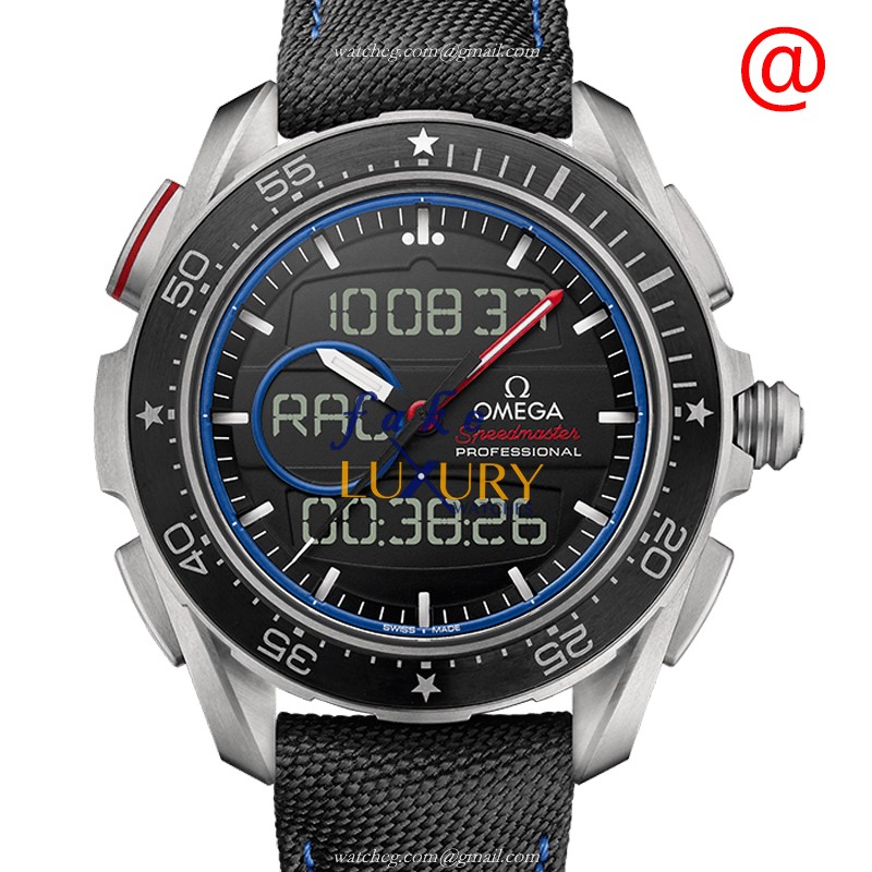 Omega 318.92.45.79.01.001 SPEEDMASTER Quartz Titanium Replica Watch - Black Dial, Nylon Strap - Luxury Replica Watch