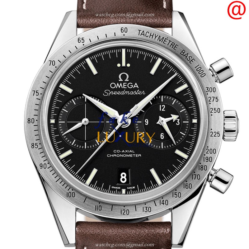 Omega 331.12.42.51.01.001 SPEEDMASTER Auto Swiss Movt, Black Dial, Brown Leather Strap Replica Watch - Luxury Replica Watch