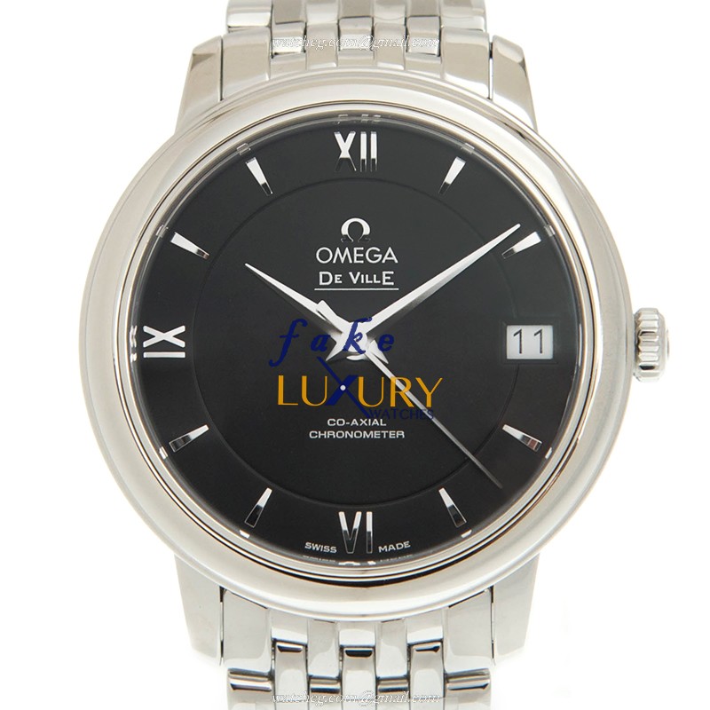 Omega De Ville 424.10.33.20.01.001 - Replica Watch - Automatic - Black Dial - Steel Bracelet - Luxury Replica Watch