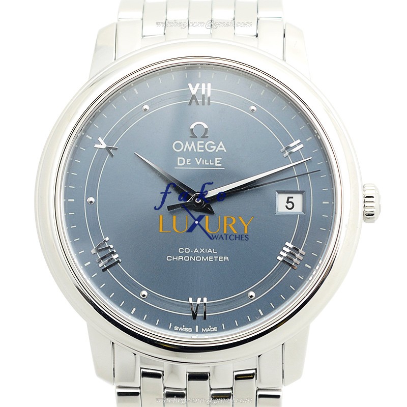 Omega 424.10.37.20.03.002 DE VILLE | Automatic | Steel | Blue Dial | Silver Strap Replica Watch - Luxury Replica Watch