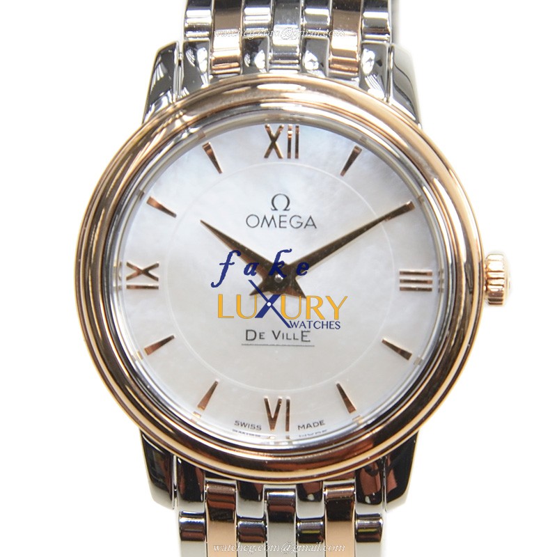 Omega 424.20.27.60.05.002 Quartz 18kt Rose Gold & Steel Case Replica Watch - Luxury Replica Watch