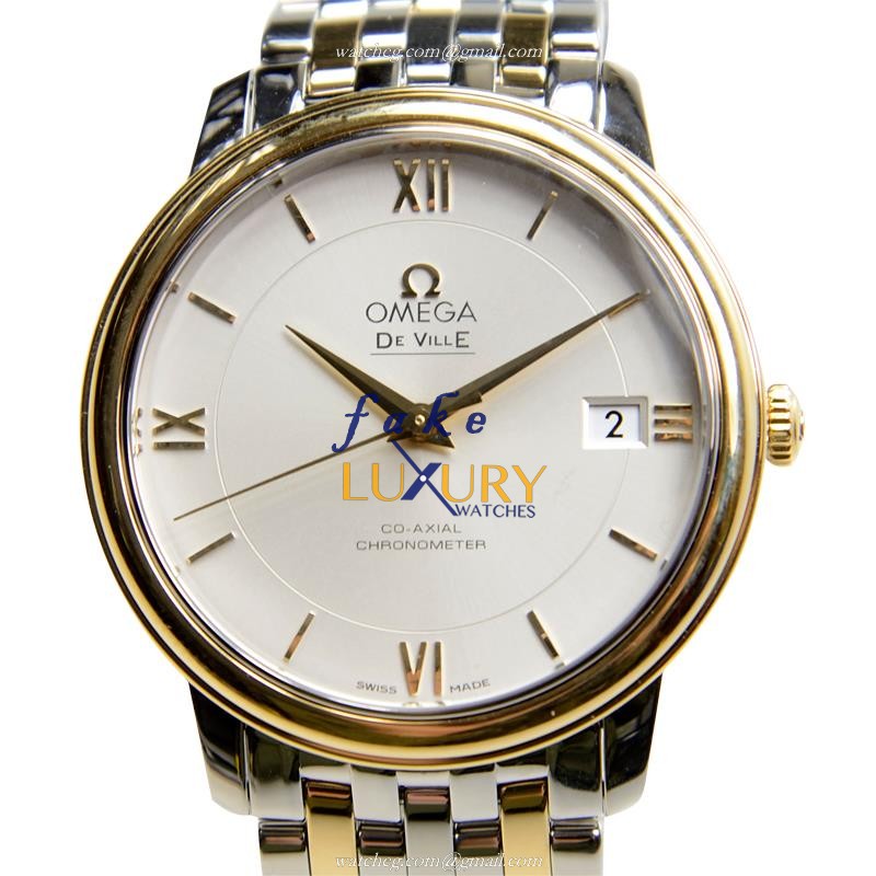 Omega De Ville 424.20.37.20.02.001 - Automatic - Silver Dial - 18kt Gold & Steel - Replica Watch - Luxury Replica Watch