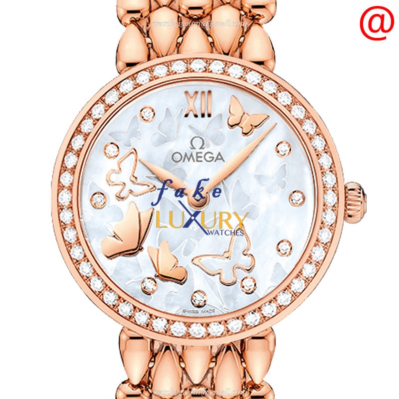 -424.55.27.60.55.003-OMEGA-Replica-Watch-Quartz-18kt-Rose-Gold-Diamonds - Luxury Replica Watch
