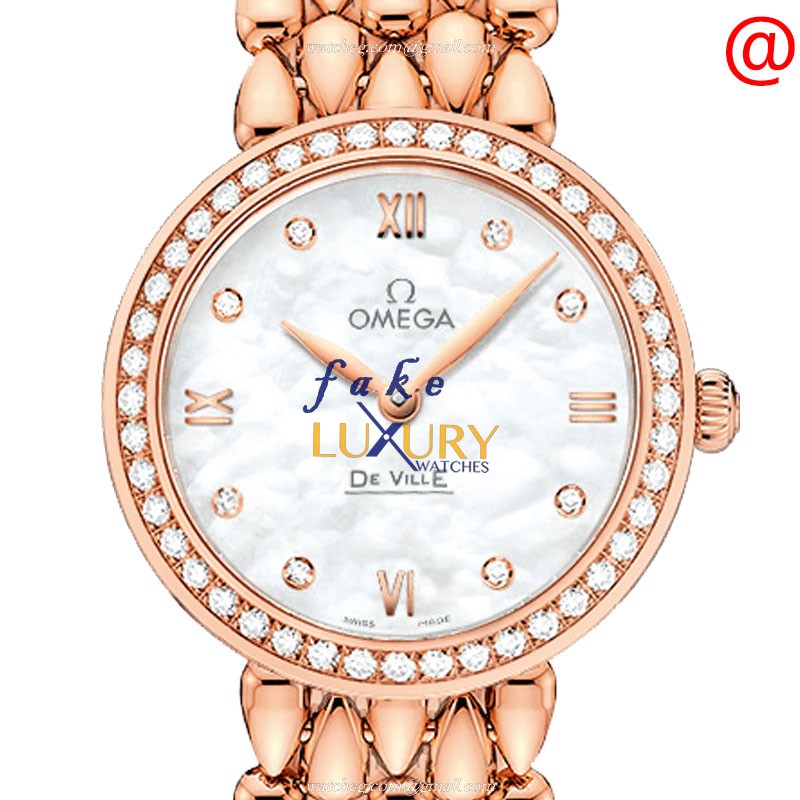 Omega De Ville 424.55.27.60.55.004 Replica Watch With Quartz Movement, 18kt Rose Gold Case and - Luxury Replica Watch