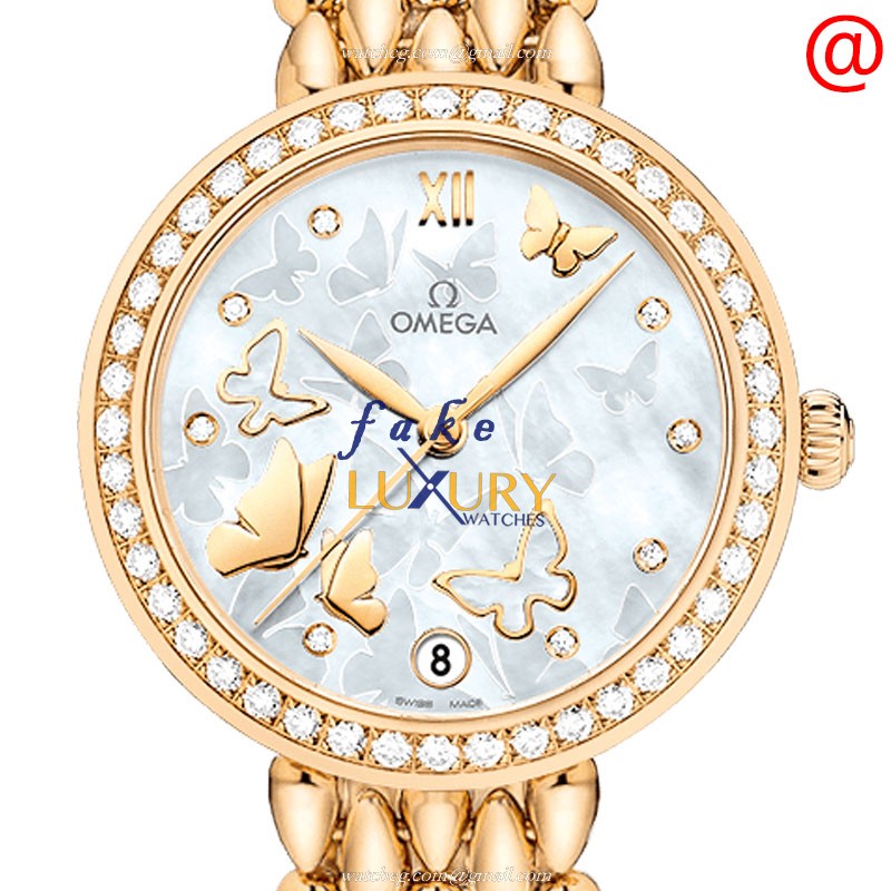 - Omega 424.55.33.20.55.008 DE VILLE Automatic Gold & Diamond Replica Watch - Luxury Replica Watch
