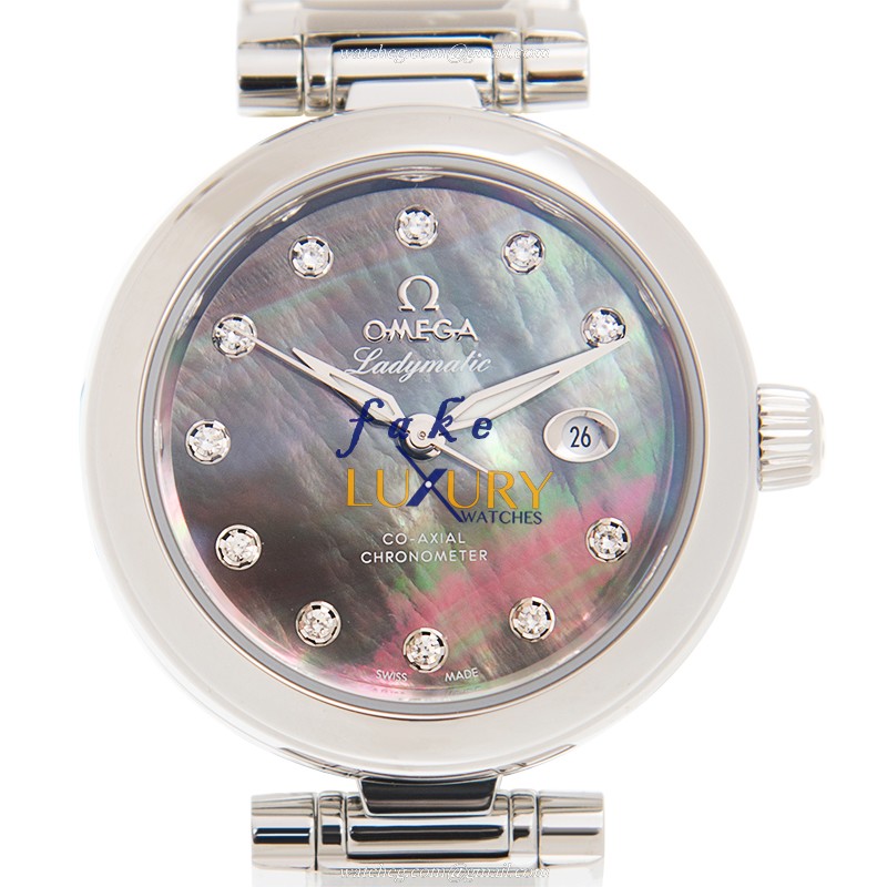 Omega 425.30.34.20.57.004 DE VILLE Auto Stainless Steel Replica Watch - Swiss Movement, Black Pearl - Luxury Replica Watch