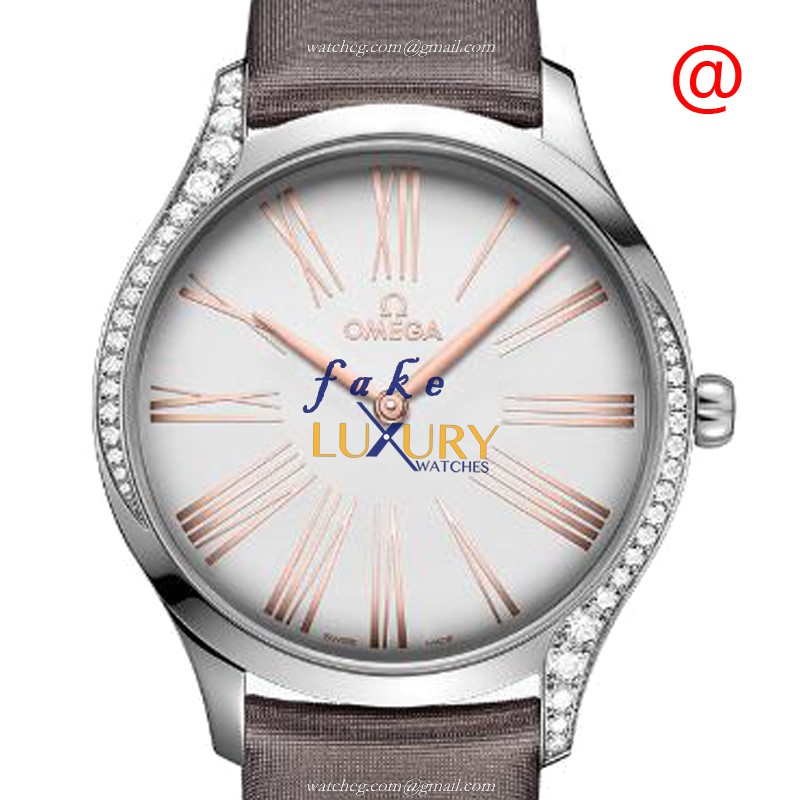 Omega 428.17.39.60.02.001 DE VILLE Quartz Stainless Steel & Diamond Replica Watch, 39mm Silver - Luxury Replica Watch