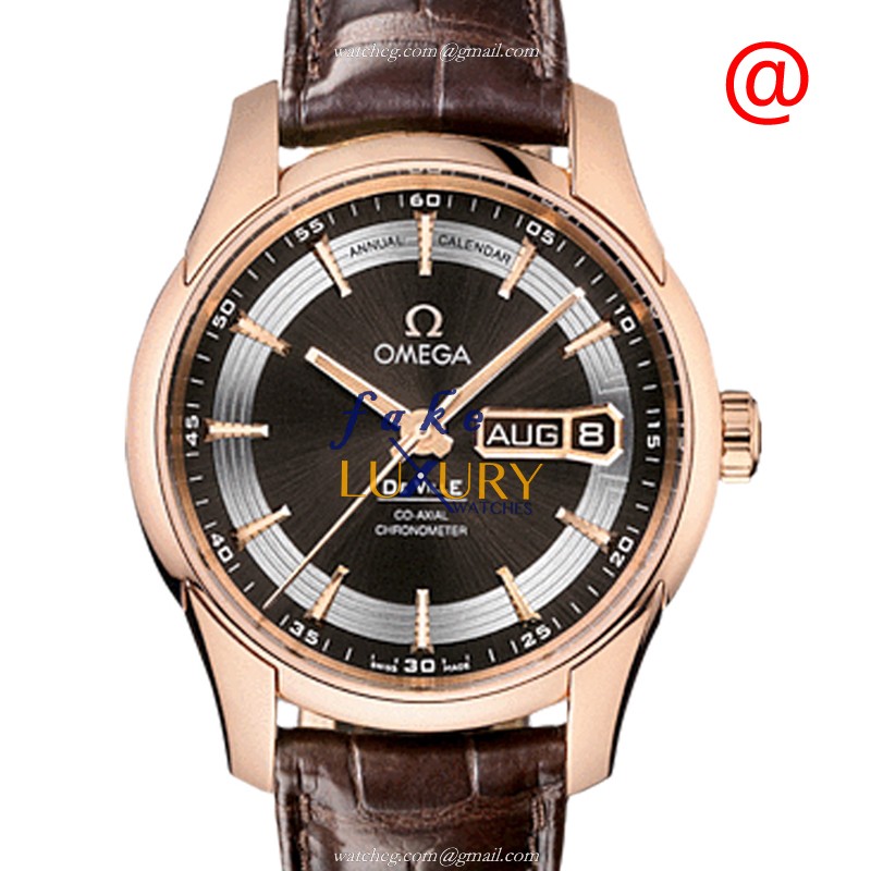 Omega 431.63.41.22.13.001 DE VILLE Automatic 18kt Rose Gold - 41mm Case - Brown Dial - Leather - Luxury Replica Watch