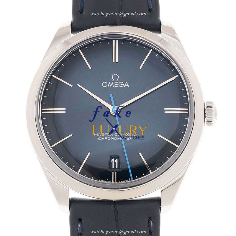 Omega 432.13.40.21.03.001 DE VILLE Manual Wind Steel Case Blue Dial Alligator Strap Replica Watch - Luxury Replica Watch