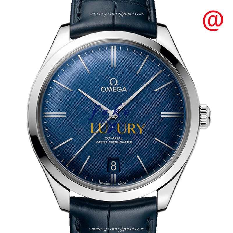 Omega De Ville 435.13.40.21.03.001 Replica Watch, Blue Dial, Automatic Movement, Leather Strap - Luxury Replica Watch