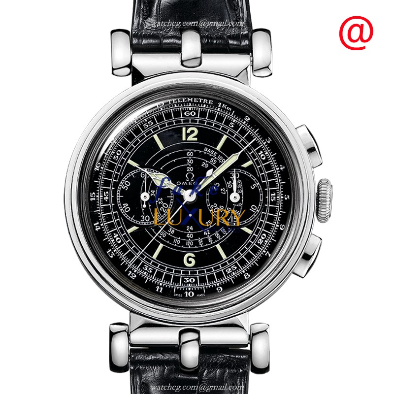 Omega 516.53.38.50.01.001 - Replica Watch - Manual Wind - 18kt White Gold Case - Black Dial - Black - Luxury Replica Watch