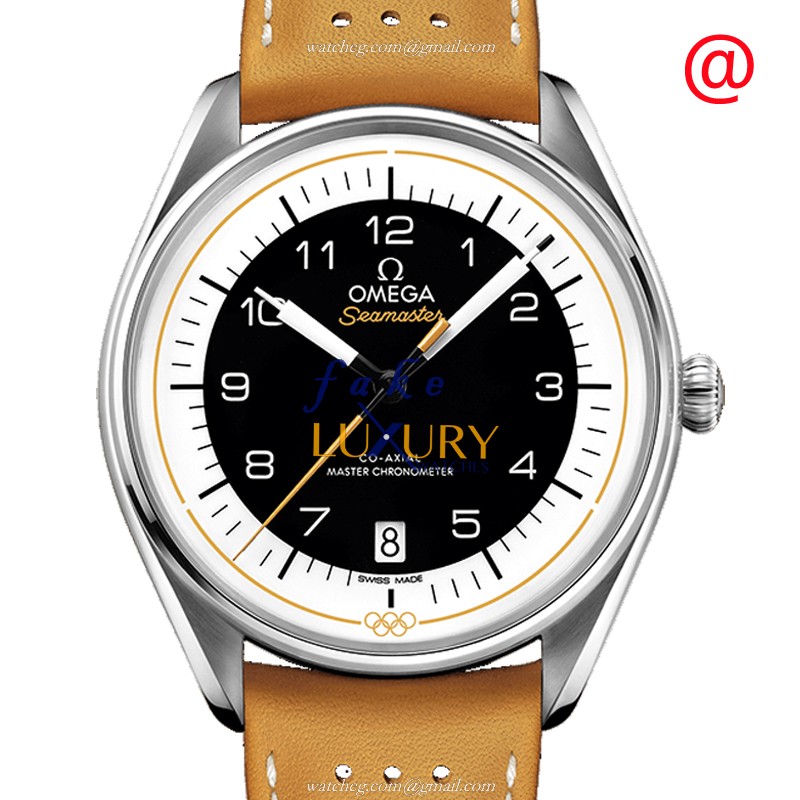 522.32.40.20.01.002 - Omega Seamaster Replica Watch - Automatic - Black Dial - Brown Leather Strap - Luxury Replica Watch