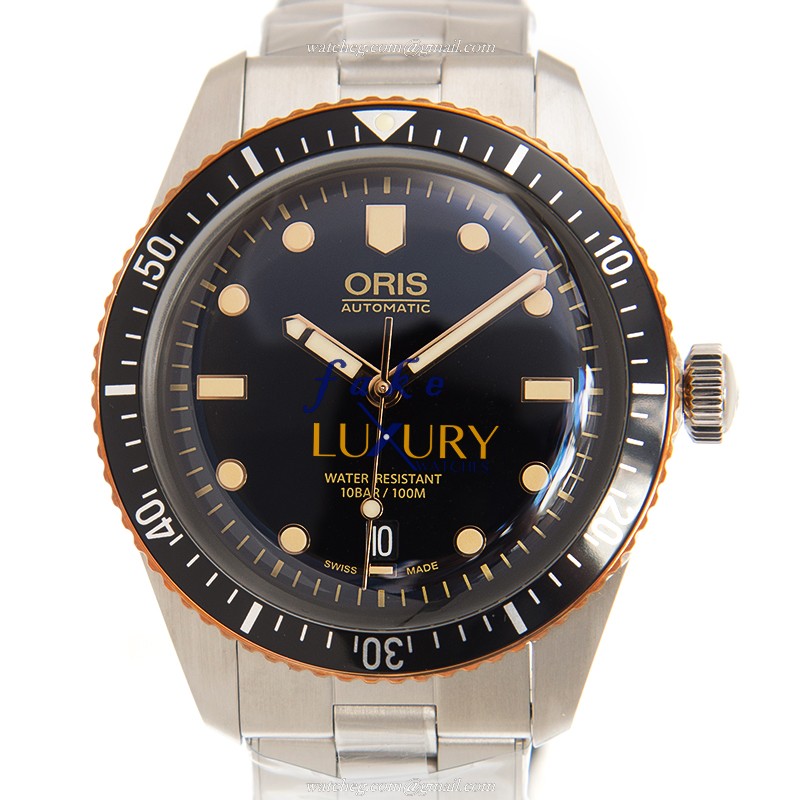 Oris 01 733 7707 4354-07 8 20 18 Replica Watch, Automatic, Black Dial, Steel Bracelet, 40mm - Luxury Replica Watch