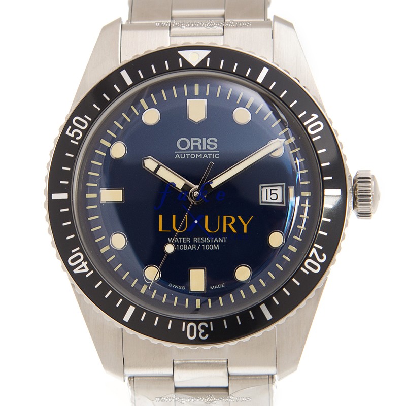 Oris 01 733 7720 4055-07 8 21 18 Replica Watch, Automatic, Blue Dial, 42mm Steel Case, Silver - Luxury Replica Watch