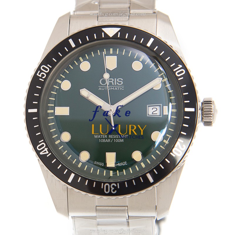 Oris 01 733 7720 4057-07 8 21 18 Replica Watch, Automatic Green Dial, Steel Bracelet - Luxury Replica Watch