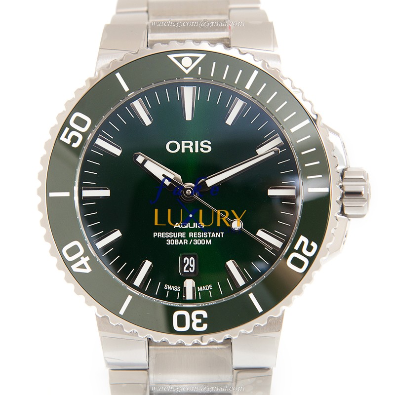 Oris 01 733 7730 4157-07 8 24 05PEB Replica Watch, Automatic Movement, Green Dial, Steel Bracelet - Luxury Replica Watch