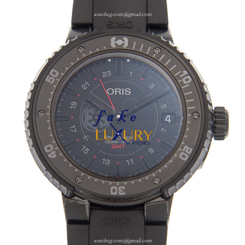 Oris 01 748 7748 7784-SET DIVERS Automatic Titanium Black Dial Rubber Strap Replica Watch - Luxury Replica Watch