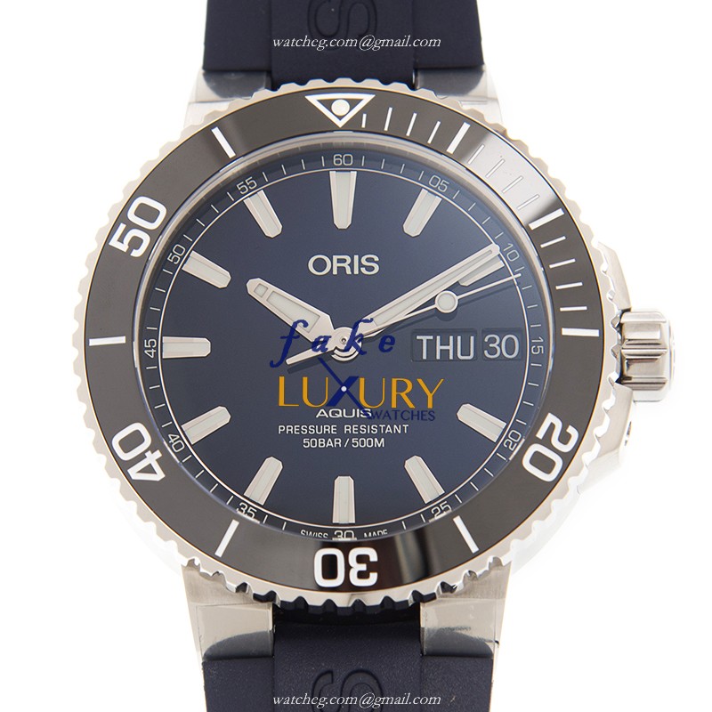 Oris 01 752 7733 4135-07 4 24 65EB - Replica Watch - Automatic - Blue Dial - Rubber Strap - Luxury Replica Watch