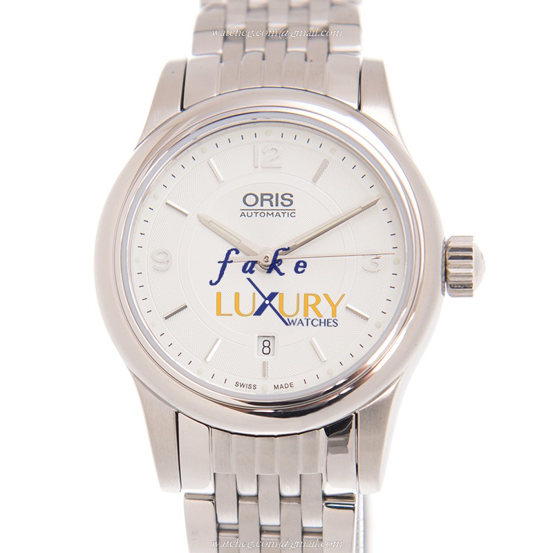 Oris 561 7650 4031 8 14 61 | Classic Date Silver Automatic Stainless Steel Replica Watch - Luxury Replica Watch