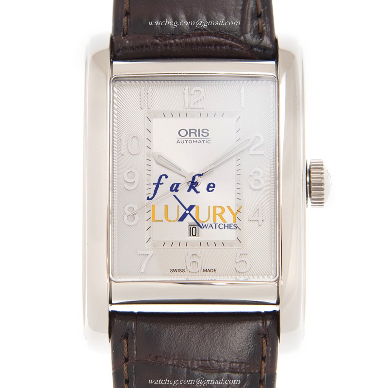 Oris 561 7692 4061 5 18 20 FC - Replica Watch - Automatic - Steel Case - Silver Dial - Brown Leather - Luxury Replica Watch