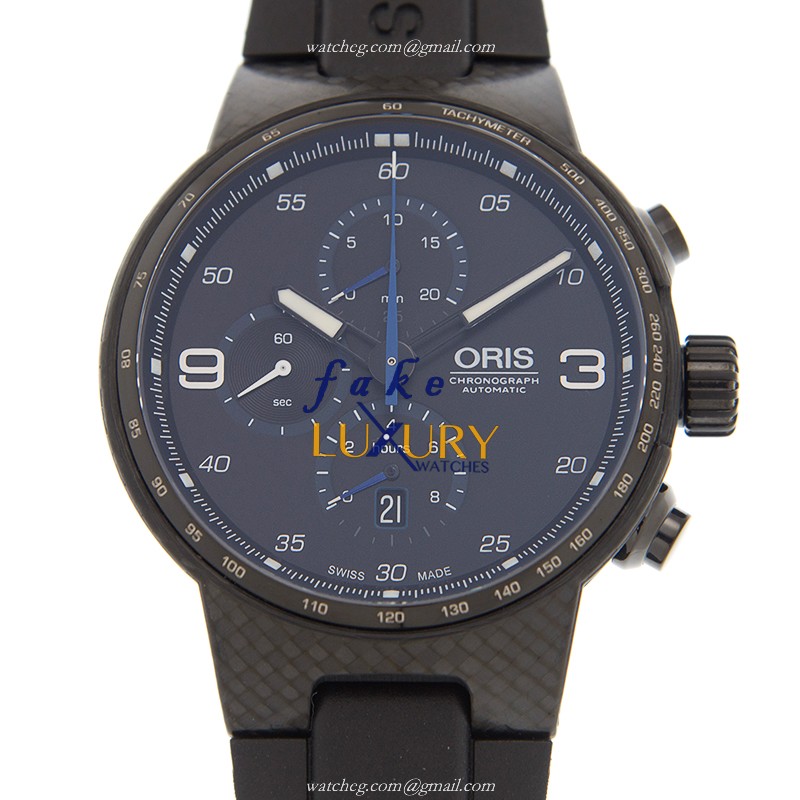 Oris 674 7725 8764 4 24 50 BT Replica Watch, Black Dial, PVD Titanium Case, Rubber Strap - Luxury Replica Watch