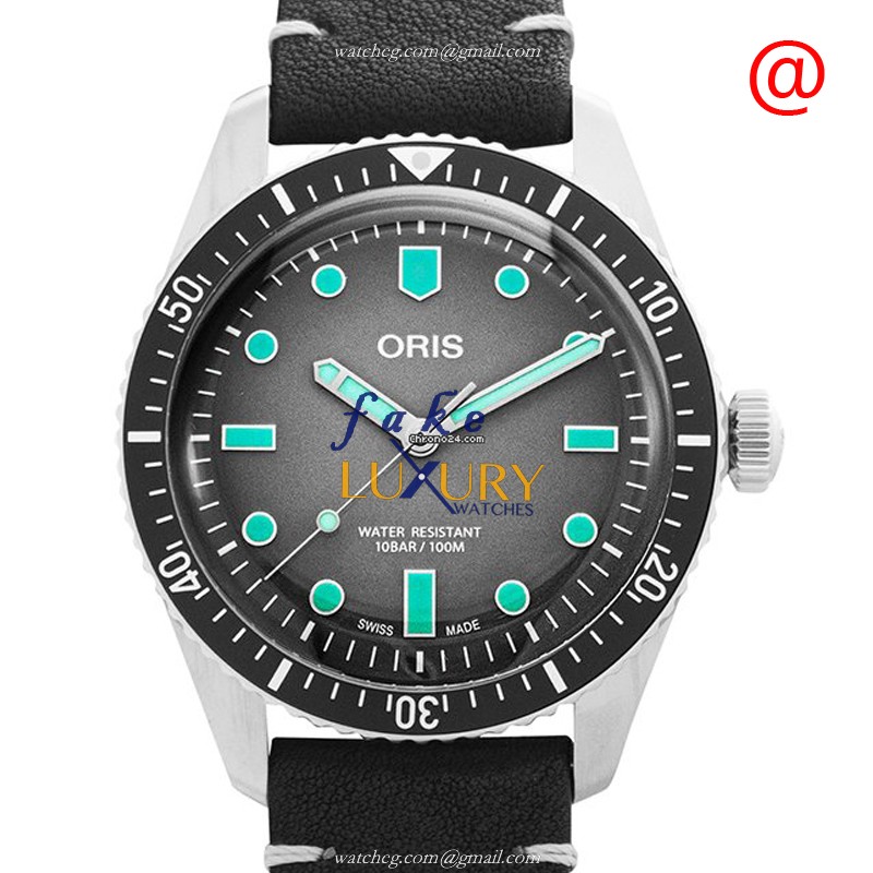 Oris 733 7707 4053-07 5 20 89 Replica Watch Automatic Gray Dial Stainless Steel Case Black Cowhide - Luxury Replica Watch