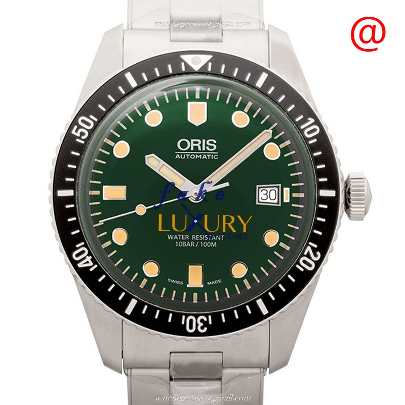 Oris DIVERS 733 7720 4057-07 8 21 18 Automatic Stainless Steel Dark Green Dial Replica Watch - Luxury Replica Watch