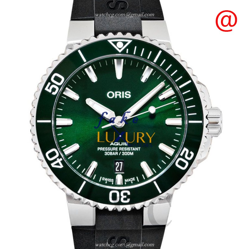 Oris 733 7766 4157-07 4 22 64FC Aquis - Replica Watch - Automatic - Steel Case - Green Dial - Black - Luxury Replica Watch
