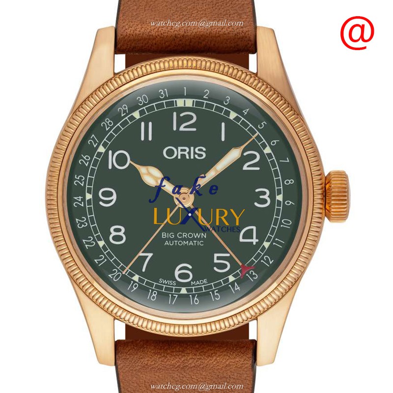 Oris 754 7741 3167-07 5 20 58BR Big Crown Replica Watch With Automatic Movement, Bronze Case, Green - Luxury Replica Watch