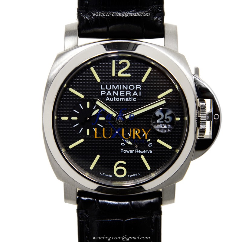 Panerai PAM00241 LUMINOR Automatic Steel Replica Watch | Black Dial, Alligator Strap - Luxury Replica Watch