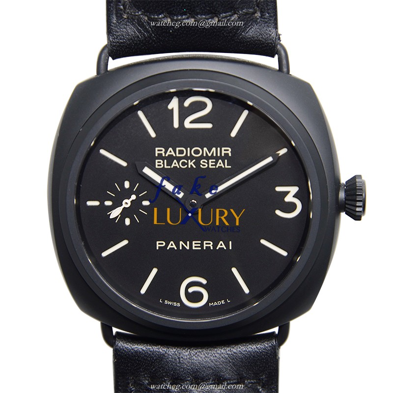 Panerai PAM00292 RADIOMIR Manual Wind Stainless Steel Replica Watch, Black Dial, Ceramic Bezel, 45mm - Luxury Replica Watch