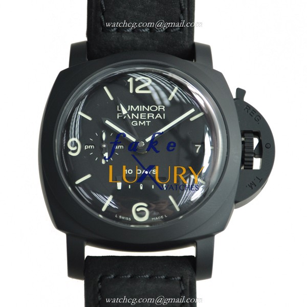 Panerai PAM00335 LUMINOR Automatic Ceramic Replica Watch, Automatic, Black Dial, Steel Case - Luxury Replica Watch