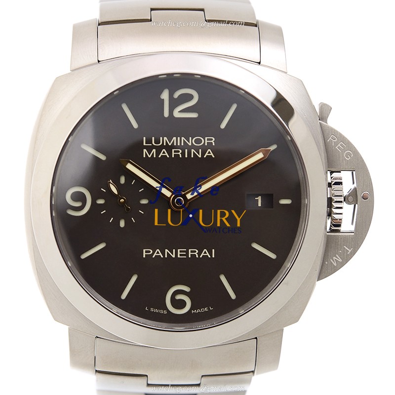 Panerai PAM00352 LUMINOR Auto Titanium Replica Watch, Swiss Movement, Black Dial, Silver Band - Luxury Replica Watch
