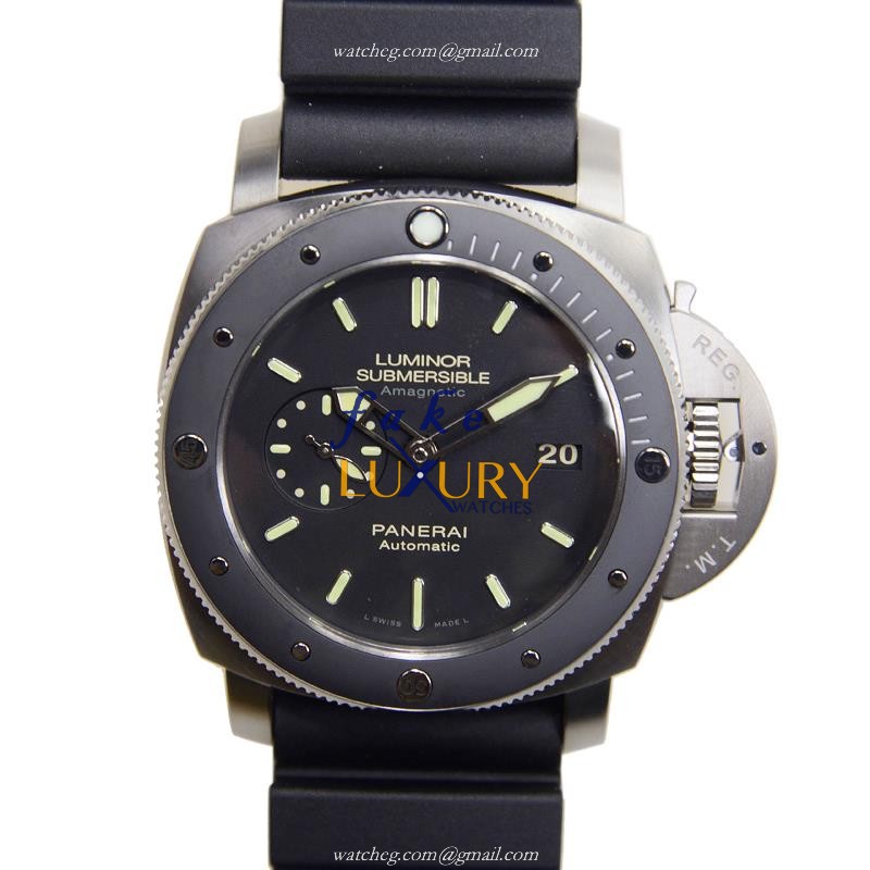 Panerai PAM00389 LUMINOR Automatic Titanium Replica Watch - Black Dial, Swiss Movement, 47mm Case - Luxury Replica Watch