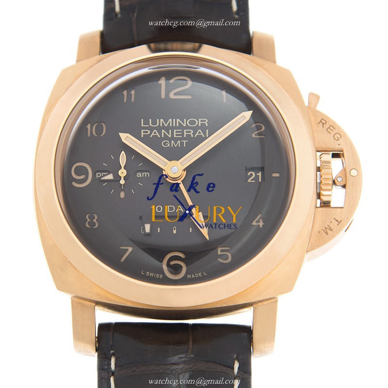 Panerai PAM00488 LUMINOR Auto 18kt Rose Gold Replica Watch, Brown Dial, Leather Strap - Luxury Replica Watch