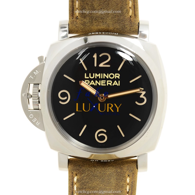 Panerai PAM00557 LUMINOR - Manual Wind - Steel Case - Black Dial - Brown Cowhide Strap - Replica - Luxury Replica Watch