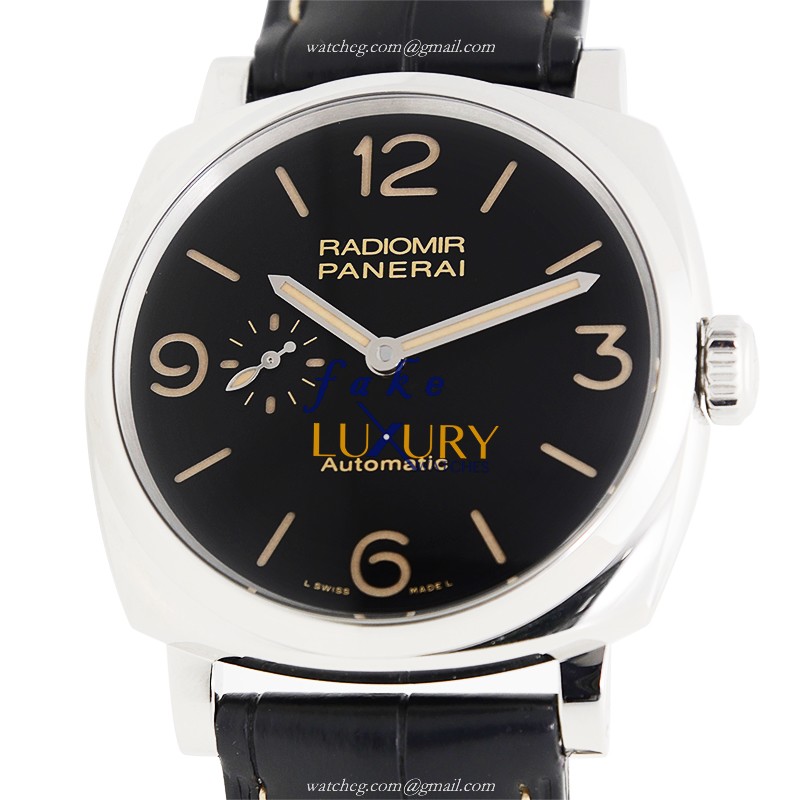 Panerai PAM00572 Radiomir Automatic Steel Black Dial Alligator Strap Replica Watch - Luxury Replica Watch