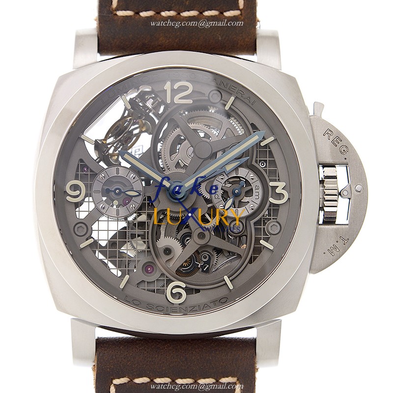 Panerai PAM00578 LUMINOR Manual Wind Titanium Replica Watch, 47mm, Brown Cowhide, Sapphire Crystal - Luxury Replica Watch