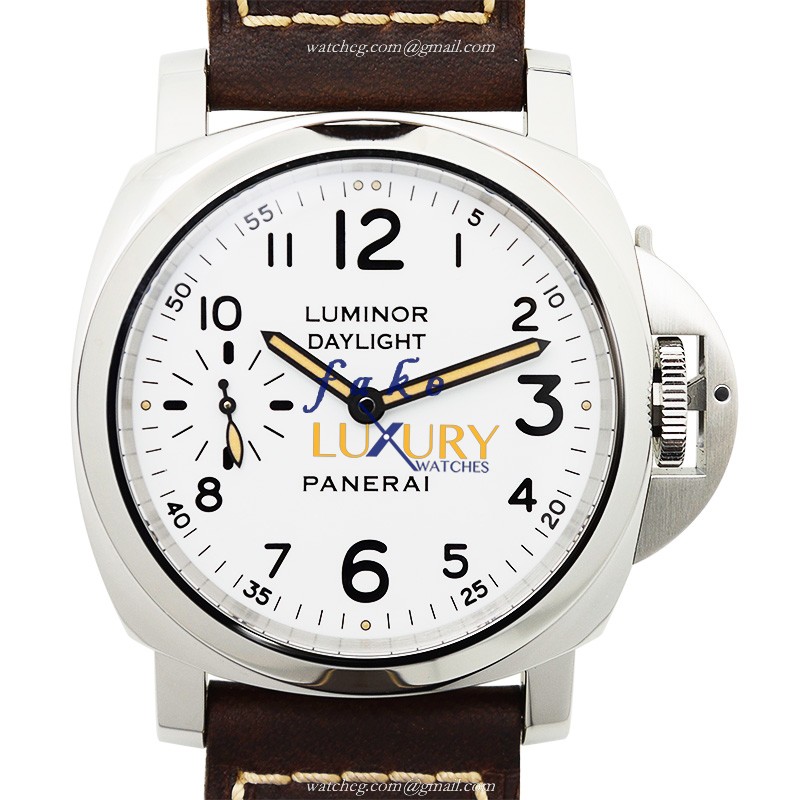Panerai PAM00602 PAM00785 LUMINOR Manual Wind Stainless Steel Replica Watch - White Dial, Brown - Luxury Replica Watch