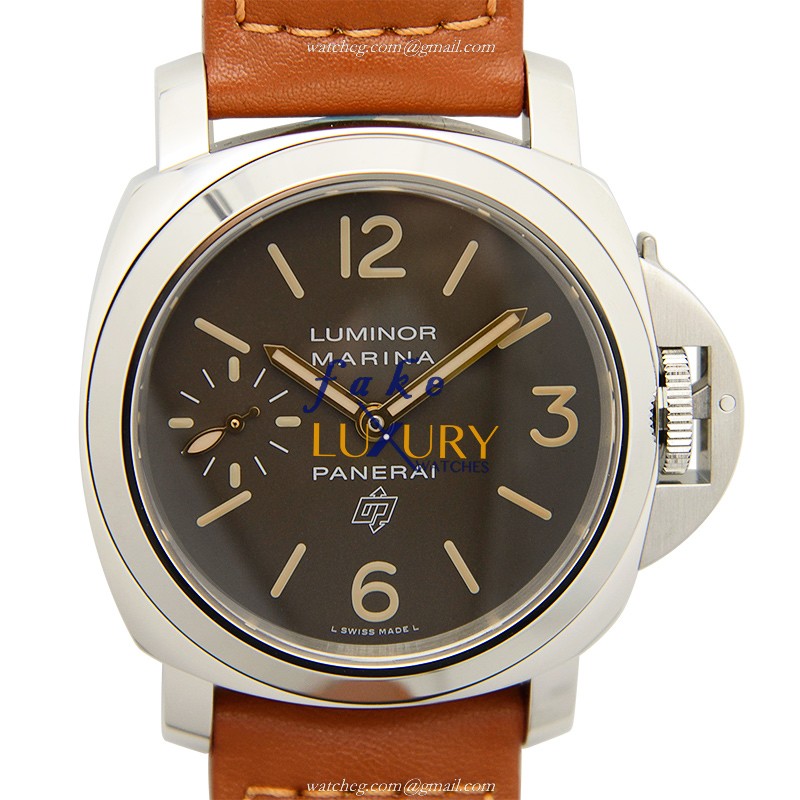 Panerai PAM00632 LUMINOR Manual Wind Stainless Steel Watch, Replica, Dark Brown Dial, Brown Cowhide - Luxury Replica Watch