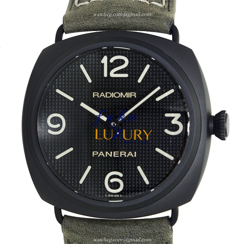 Panerai PAM00643 RADIOMIR Manual Wind | Ceramics Case | Black Dial | Green Cowhide Strap | Replica - Luxury Replica Watch