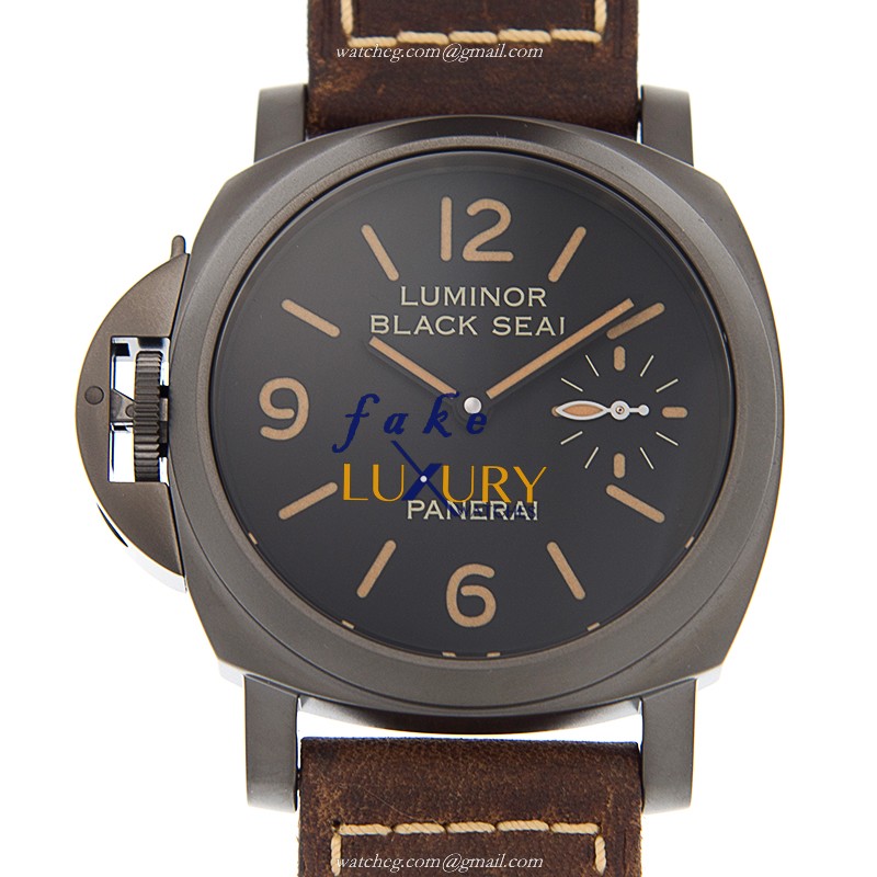 Panerai PAM00649 Luminor 44mm Manual Wind Stainless Steel Leather Brown Dial Replica Watch - Luxury Replica Watch