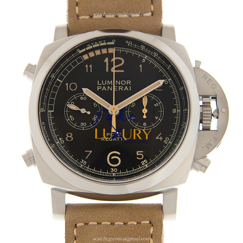 Panerai PAM00652 LUMINOR Titanium Automatic Replica Watch, Swiss Movement, Black Dial, Brown - Luxury Replica Watch