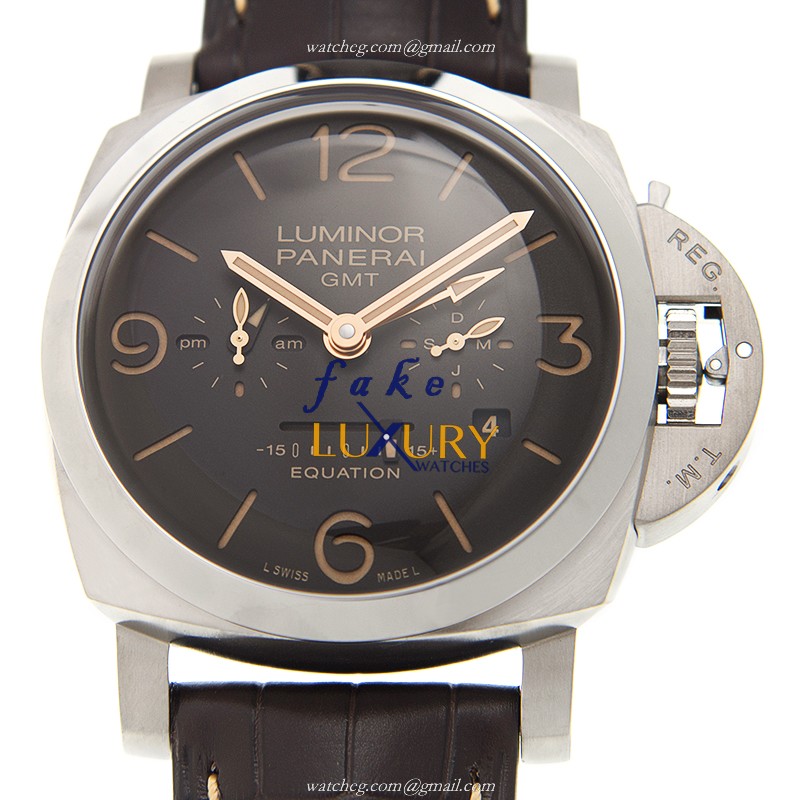 Panerai PAM00656 Replica Watch, Luminor Manual Wind Titanium, Brown Dial Alligator Strap - Luxury Replica Watch