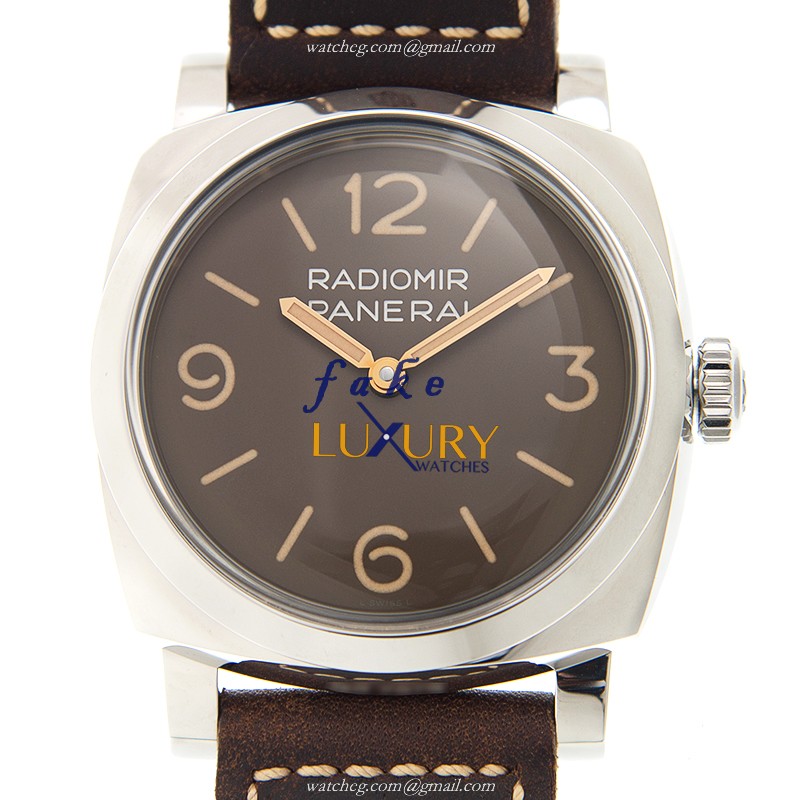 Panerai PAM00662 Radiomir Replica Watch, Brown Dial, Steel Case, Manual Wind, 47mm - Luxury Replica Watch