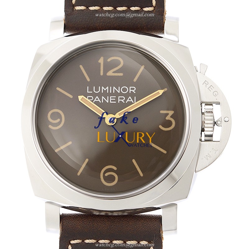 Panerai PAM00663 Luminor - Replica Watch - Brown Dial - Manual Wind - 47mm Steel Case - Cowhide - Luxury Replica Watch