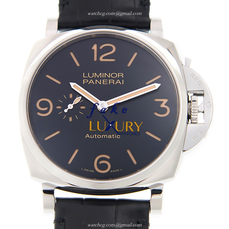 Panerai PAM00674 LUMINOR DUE Automatic Black Dial Steel Case Replica Watch - Luxury Replica Watch